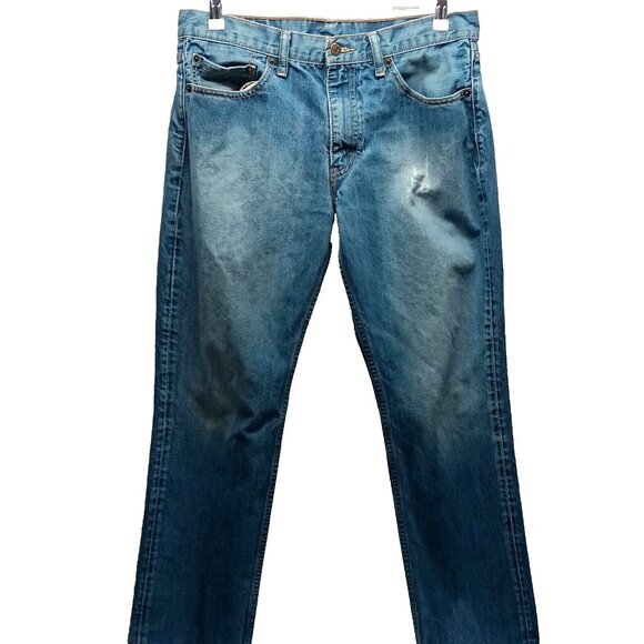 Levi's Other - Levis 511 Jeans Mens Size 36x30 Blue Straight Leg Distressed Denim Pants GUC